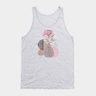 Modern Abstract Art Boho Flowers Tank Top